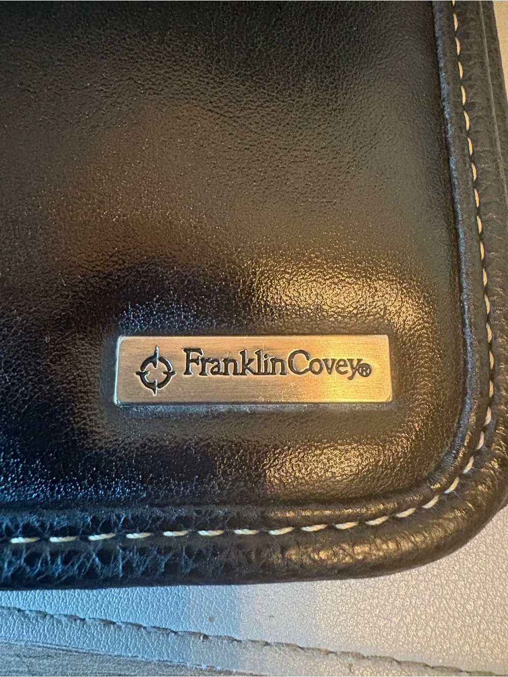 FranklinCovey Black Leather Planner Notebook Cover A5 Portfolio Organizer 7x9.5